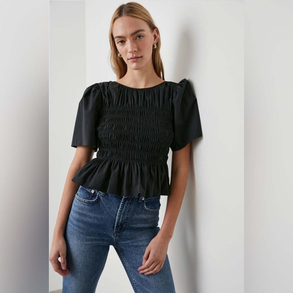 NWOT Rails Rosie Smocked Top in Black - Sz S 🔥
